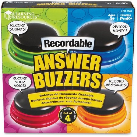 LEARNING RESOURCES Recordable Answer Buzzers Set, 4Pcs, Ast PK LRN3769